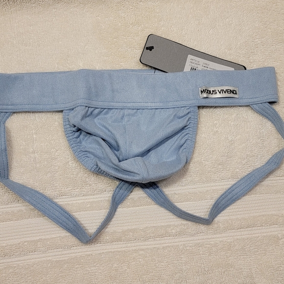 Jockstrap Modus Vivendi Suede Light Blue New Mens - Picture 4 of 5